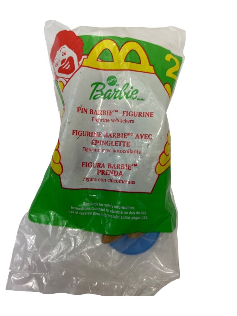 Barbie McDonalds 2000 Pin Figurine With Stickers New In Sealed Package 53p